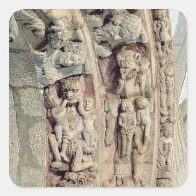 Adesivo Quadrado Detalhe do Portico de la Gloria (Frente)