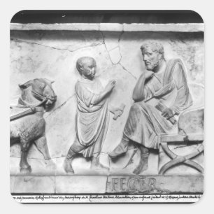 Adesivo Quadrado Detalhe do sarcófago de Cornelius