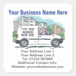 Adesivo Quadrado Detalhes de sua empresa em um