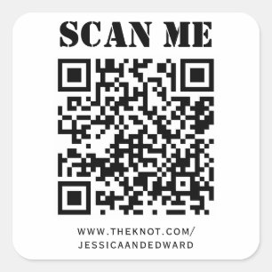 Adesivo Quadrado Detalhes do Casamento Código Qr Personalizado Míni
