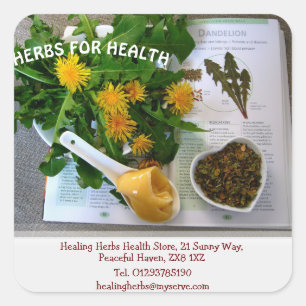 Adesivo Quadrado Detalhes do Contato do Health Store