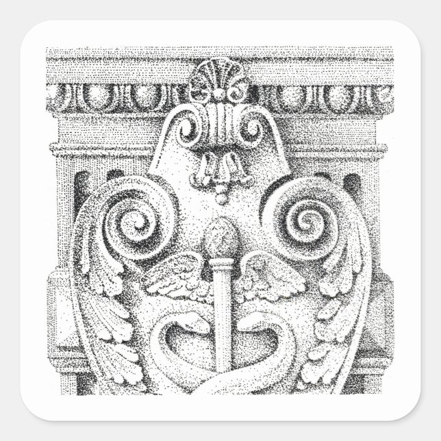 Adesivo Quadrado DETALHES Pequenos Autocolantes Quadrados (Frente)