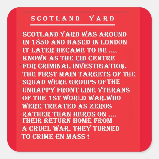 ADESIVO QUADRADO DETECTIVES COPS ROBBERS HISTÓRIA (Frente)