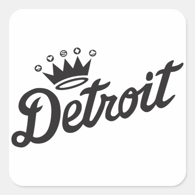 Adesivo Quadrado Detroit Crown (Frente)