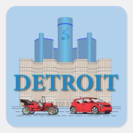 Adesivo Quadrado Detroit Michigan Estados Unidos