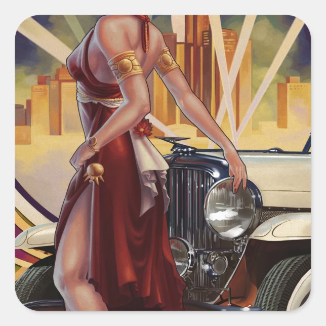 Adesivo Quadrado Detroit, Michigan | Motor City (Frente)