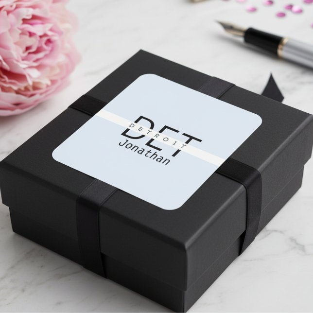 Adesivo Quadrado Detroit Michigan Personalised Sticker (Detroit Michigan Personalized Sticker)