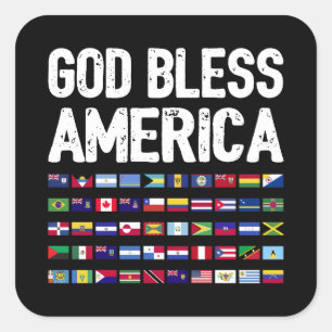Adesivo Quadrado Deus Abençoe a América Todo Orgulho Latino Países