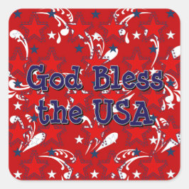 Adesivo Quadrado Deus abençoe do USA Sticker
