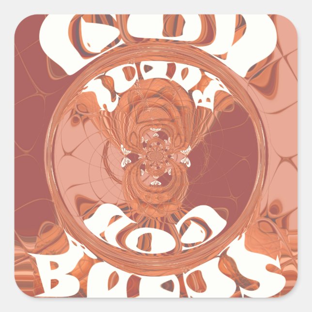 Adesivo Quadrado Deus abençoe Seu Design de texto Inspiracional. (Frente)