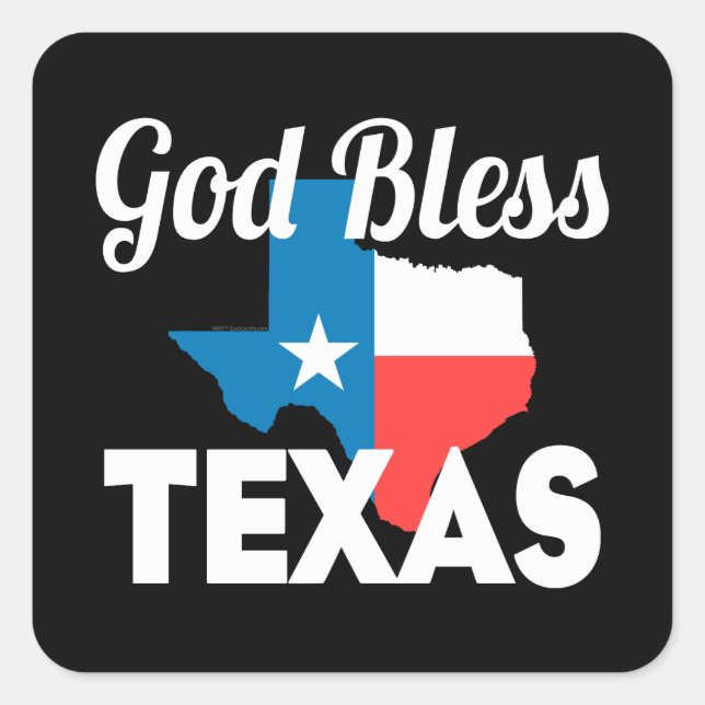 Adesivo Quadrado Deus abençoe Texas (Frente)
