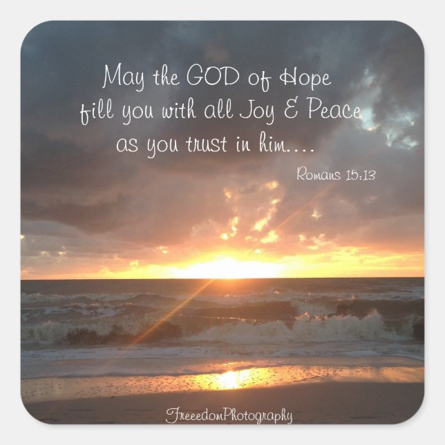 Adesivo Quadrado Deus da Esperança Sticker (Frente)