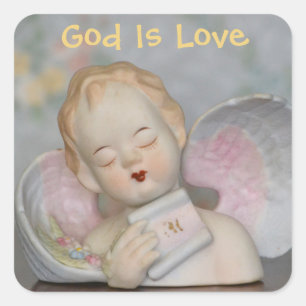 Adesivo Quadrado Deus É Amor Angel Sticker