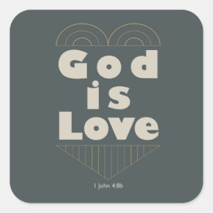Adesivo Quadrado Deus é o Love Sticker