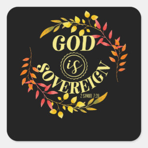 Adesivo Quadrado Deus É Soberano - Bíblia Versa Citação