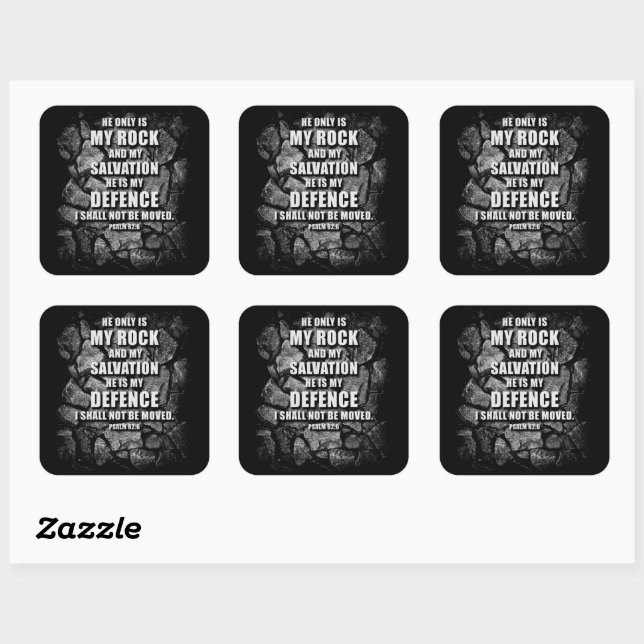 Adesivo Quadrado DEUS Minha Rock & Salvation - Christian Faith Vers (Folha)