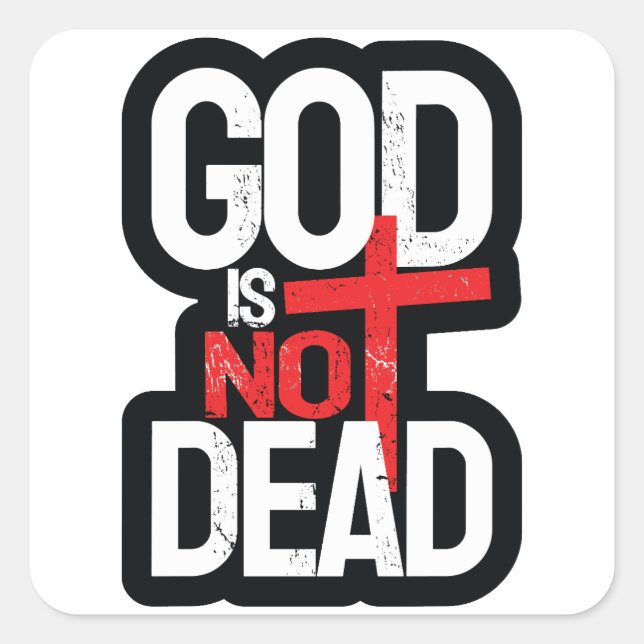 Adesivo Quadrado Deus não é Morto (Frente)