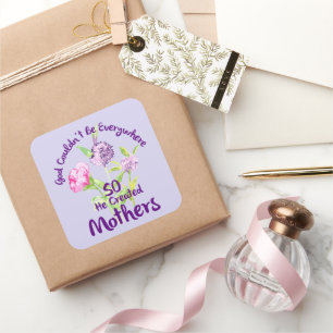 Adesivo Quadrado Deus não poderia estar em todo lugar, então ele Cr