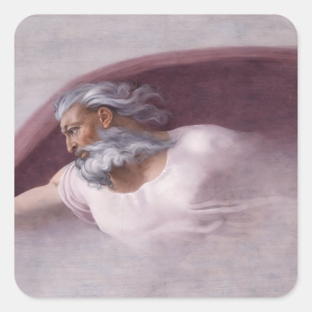 Adesivo Quadrado Deus Pai Desenho Devocional Renascentista (Frente)