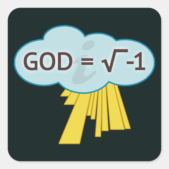 Adesivo Quadrado Deus = Raiz Quadrada de -1 Stickers (Frente)