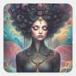 Adesivo Quadrado Deusa Escura