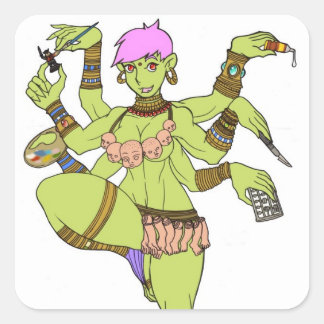 Adesivo Quadrado Deusa Kazuzu Stickers