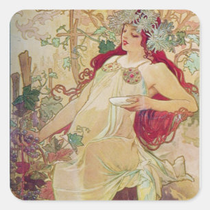 Adesivo Quadrado Deusa Ruiva