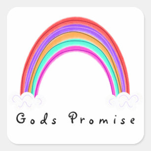 Adesivo Quadrado "Deuses Promise" Rainbow Square Sticker