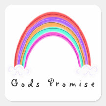 "Deuses Promise" Rainbow Square Sticker