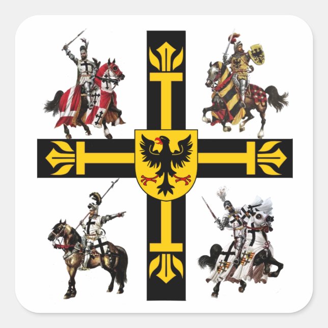 Adesivo Quadrado Deutscher Orden #10 Aufkleber (Frente)