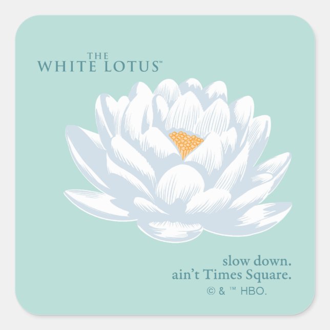 Adesivo Quadrado Devagar, Ain Times Square - O Lotus Branco (Frente)