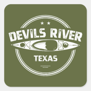 Adesivo Quadrado Devils River Texas Kayaking