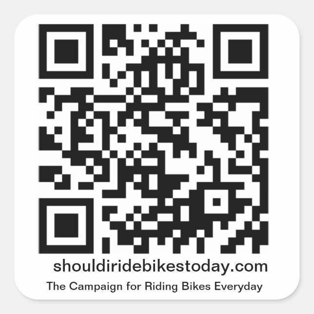 Adesivo Quadrado Devo Andar De Bikes Hoje? (Frente)