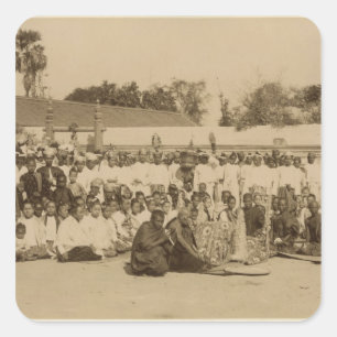 Adesivo Quadrado Devoções no pagode de Arakan, Mandalay,