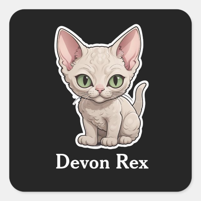 Adesivo Quadrado Devon Rex (Frente)