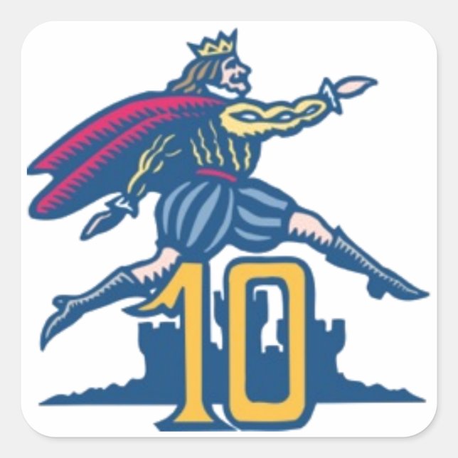 Adesivo Quadrado Dez Lordes a saltar (Frente)