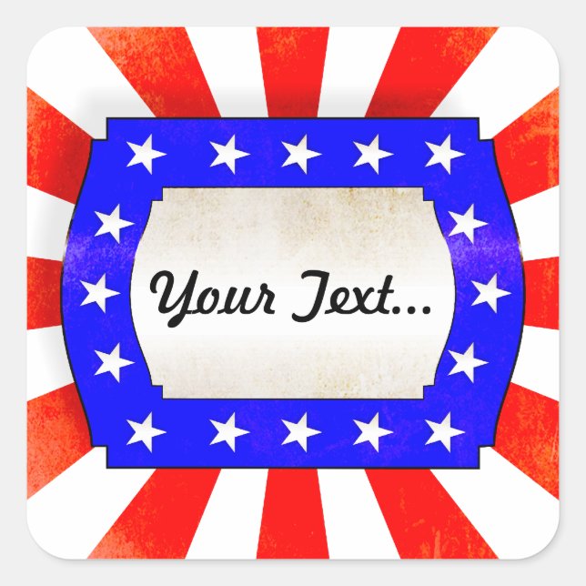 Adesivo Quadrado Dia 4 de julho da Independência (Frente)