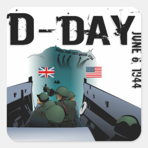 Adesivo Quadrado DIA-D 6 de junho de 1944