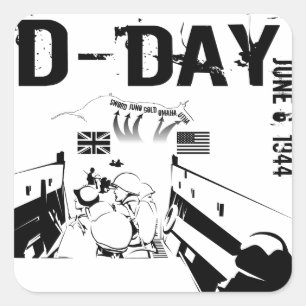 Adesivo Quadrado DIA-D 6 de junho de 1944