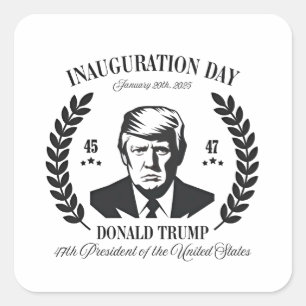 Adesivo Quadrado Dia da Inauguração de Trump, 2025, Orgulho da Maga