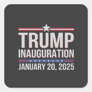 Adesivo Quadrado Dia da Inauguração de Trump Janeiro de 2025 Presid