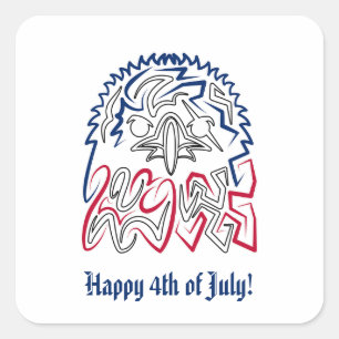 Adesivo Quadrado Dia da Independência Águia Americana