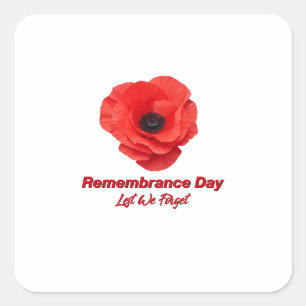Adesivo Quadrado Dia da Lembrança. Dia dos Veteranos