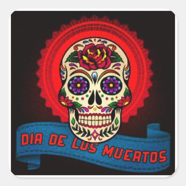 ADESIVO QUADRADO DIA DA MORTA DO VESTIDO QUADRADO (Frente)