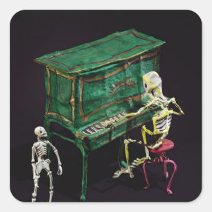 Adesivo Quadrado Dia das figuras do morto como músicos