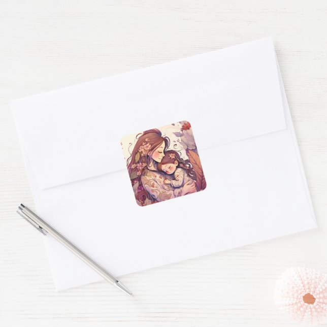 Adesivo Quadrado Dia das mães (Envelope)