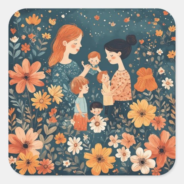 Adesivo Quadrado Dia das Mães  (Frente)