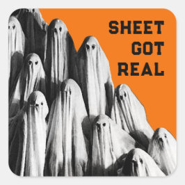 Adesivo Quadrado Dia de as Bruxas engraçado