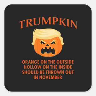 Adesivo Quadrado Dia de as Bruxas engraçado Anti-Trumpkin