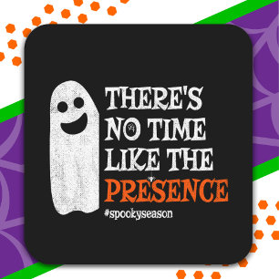 Adesivo Quadrado Dia de as Bruxas engraçado Fantasma Feliz do Espír